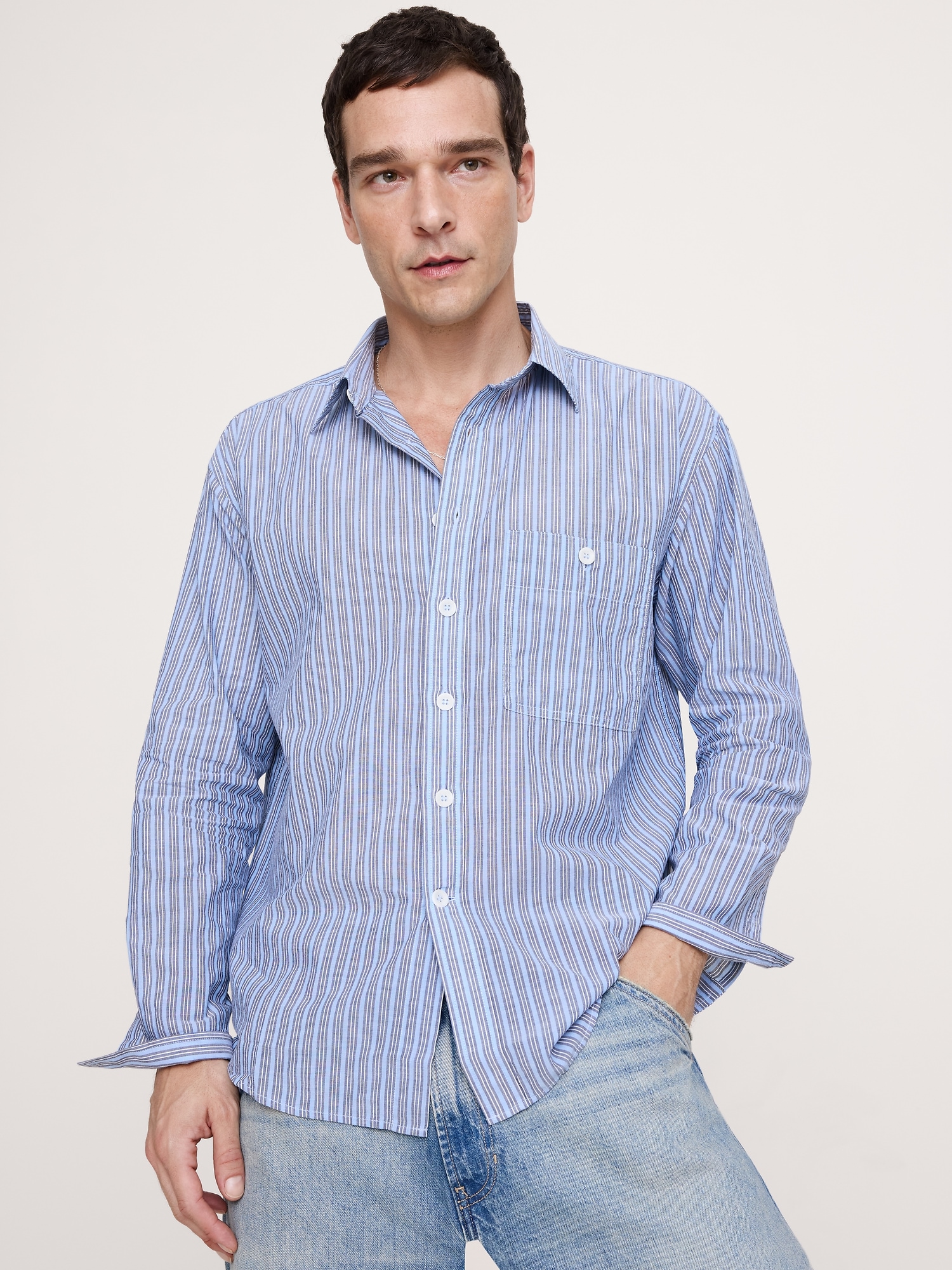 Image number 1 showing, Relaxed-Fit Summerweight Cotton Shirt