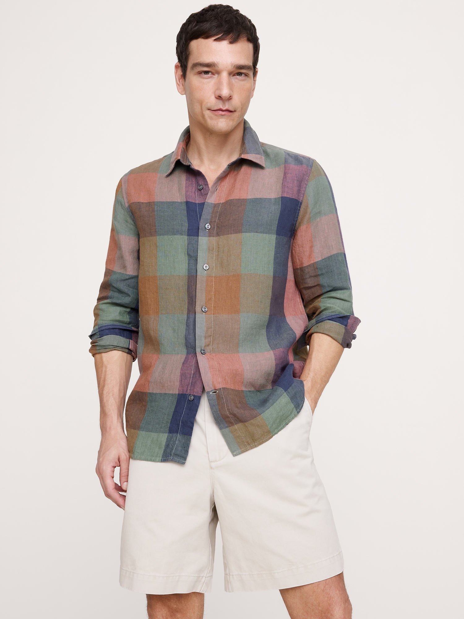 Image number 1 showing, Archive Reissue Standard-Fit Plaid Linen Shirt