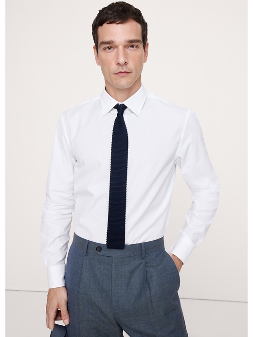 Tailored Slim-Fit Premium Cotton Poplin Dress Shirt | Banana Republic