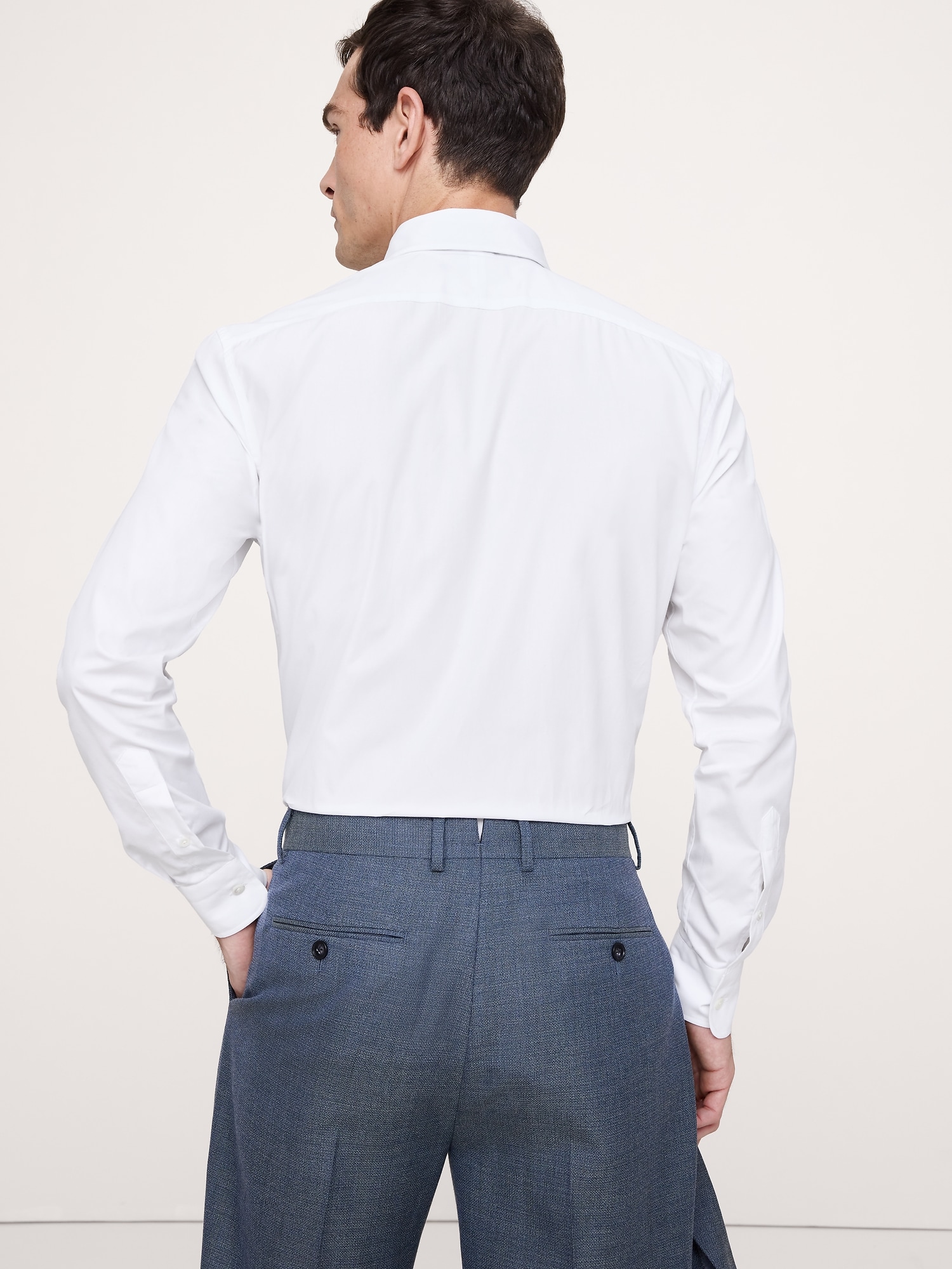 Image number 3 showing, Tailored Slim-Fit Premium Cotton Poplin Dress Shirt