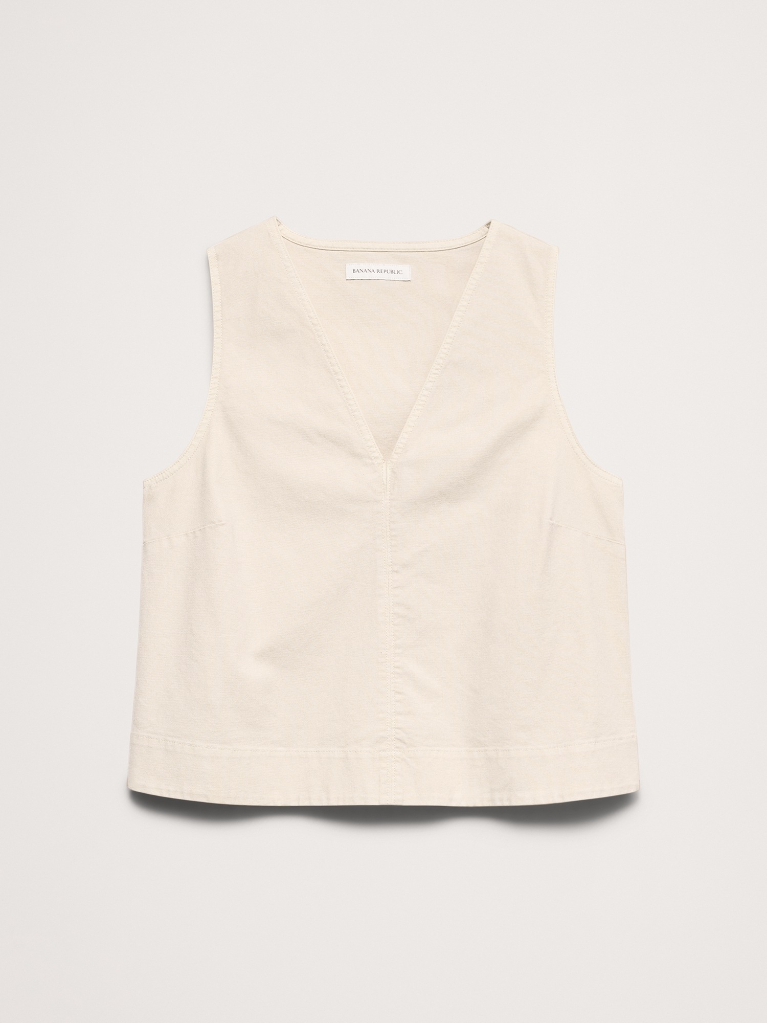 Женский топ Banana Republic Cotton Canvas Tank, цвет: Кремовый белый — фото 4