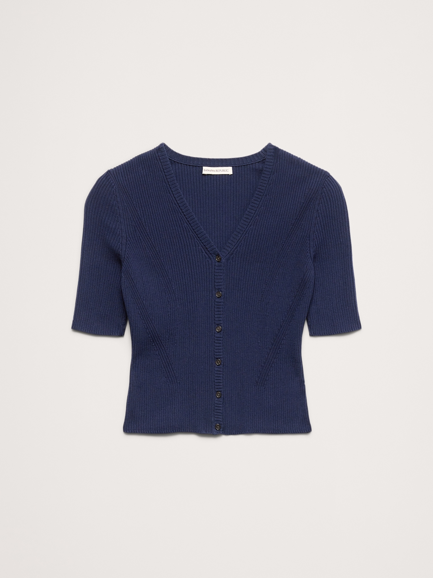 Image number 4 showing, Ribbed Cotton Cropped Cardigan