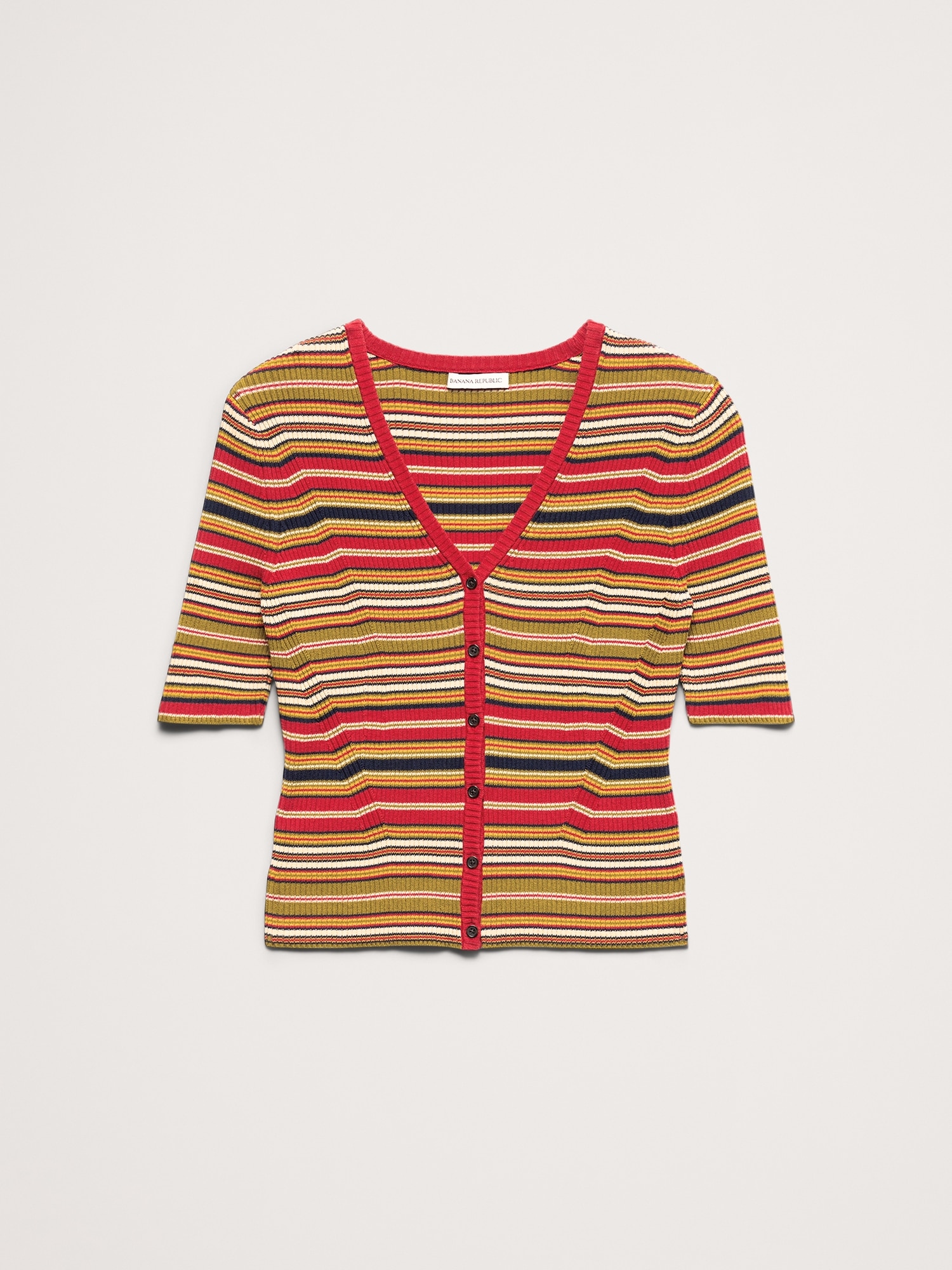 Image number 6 showing, Ribbed Cotton Cropped Cardigan