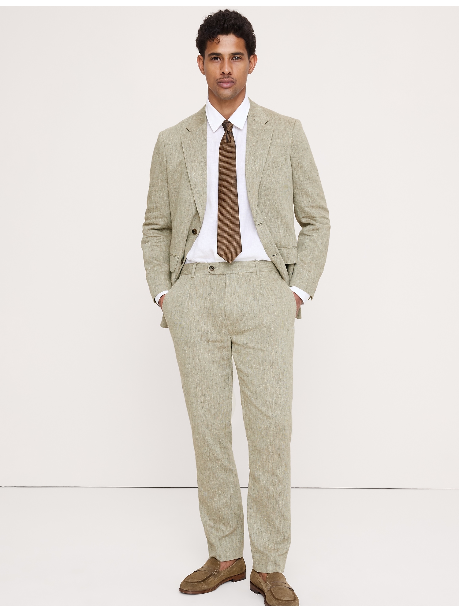 Green Linen-Cotton Suit Pant from Banana Republic - $200