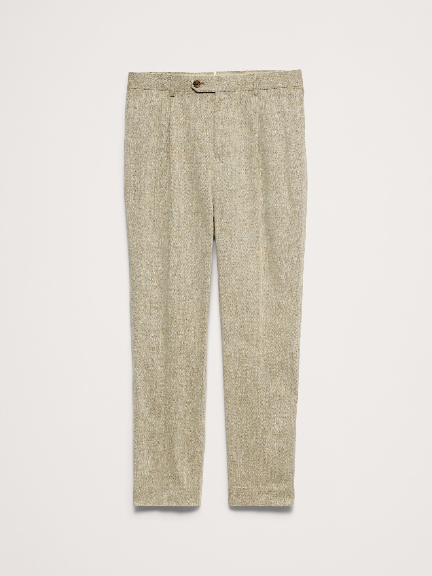 Image number 5 showing, Tailored Slim-Fit Green Linen-Cotton Suit Pant