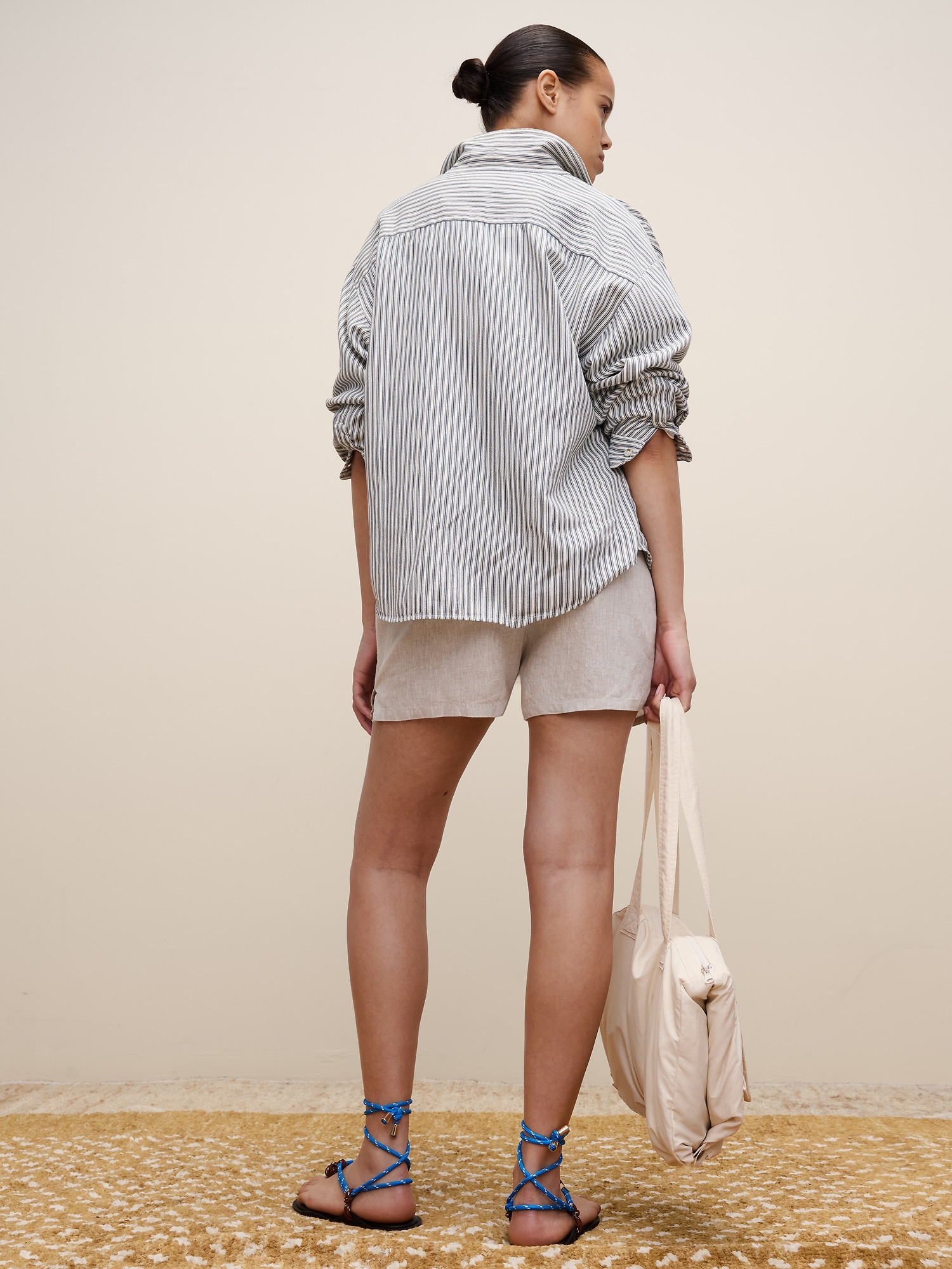 Image number 2 showing, Archive Reissue Ticking Shirt in Cotton-Hemp