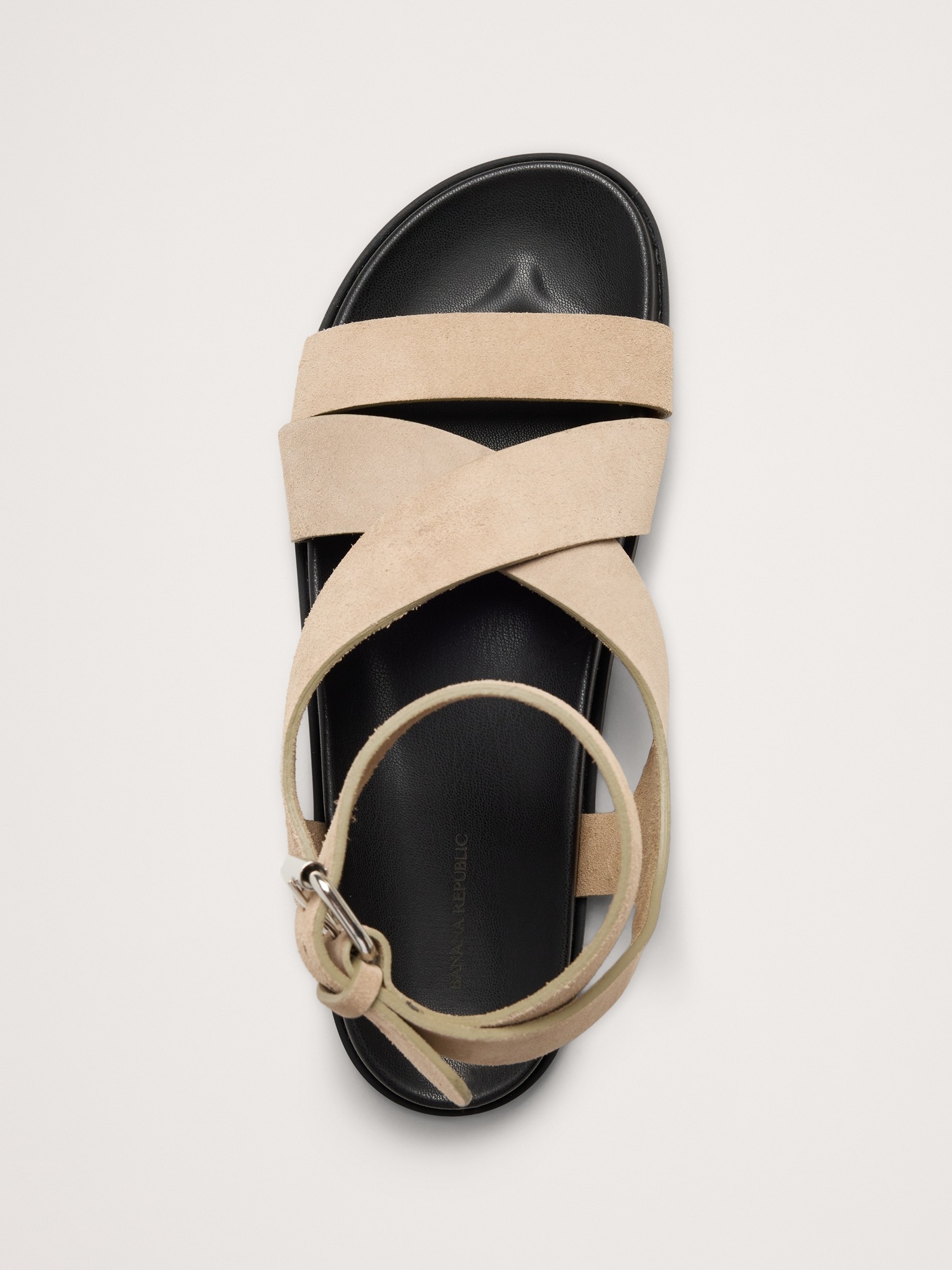 Женские сандалии Banana Republic Italian Suede Ankle-Strap Sandal, цвет: Бежевый — фото 5