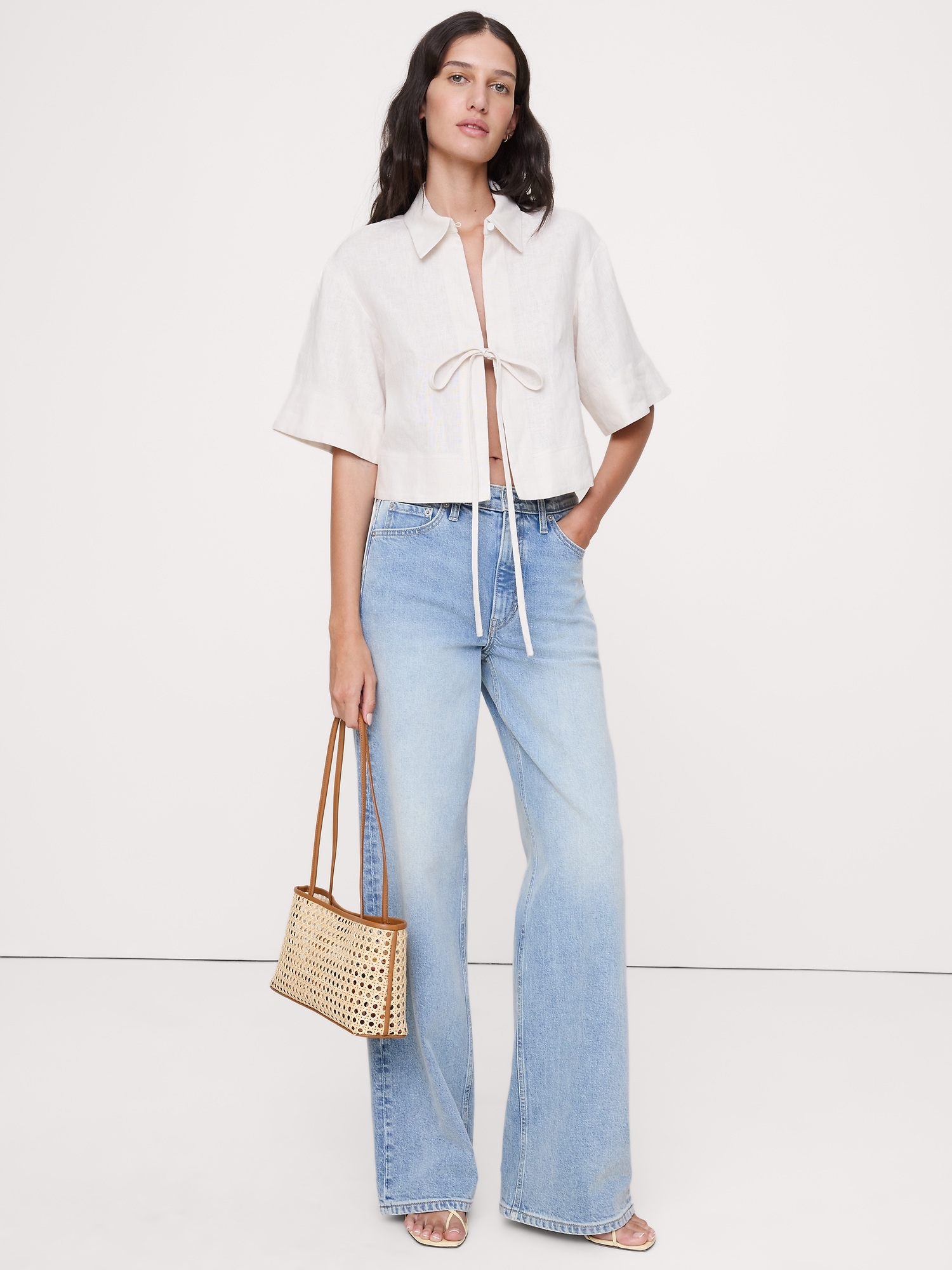 Image number 6 showing, Linen Tie-Front Shirt