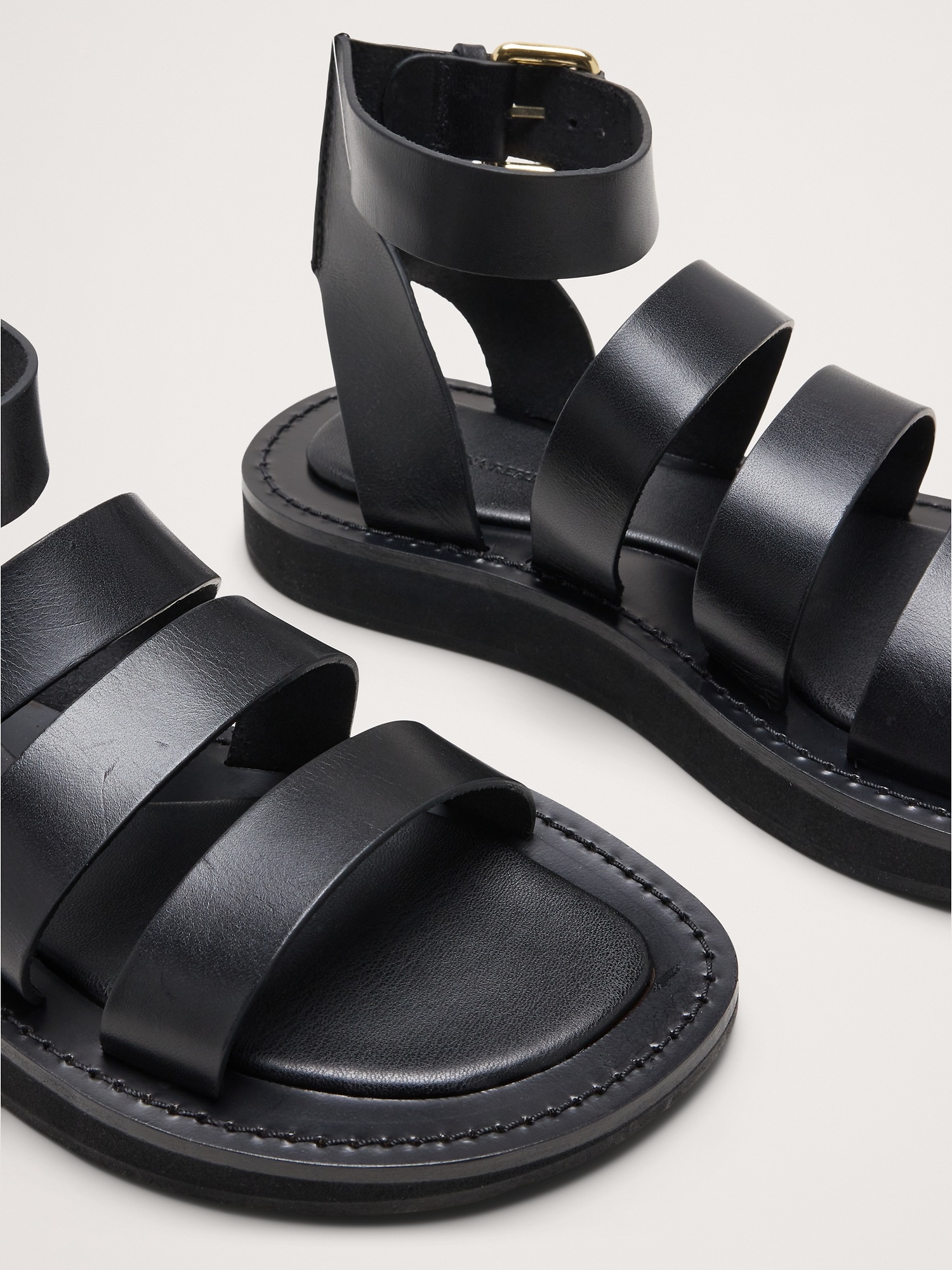Женские сандалии Banana Republic Italian Leather Flatform Sandal, цвет: Чёрный — фото 5