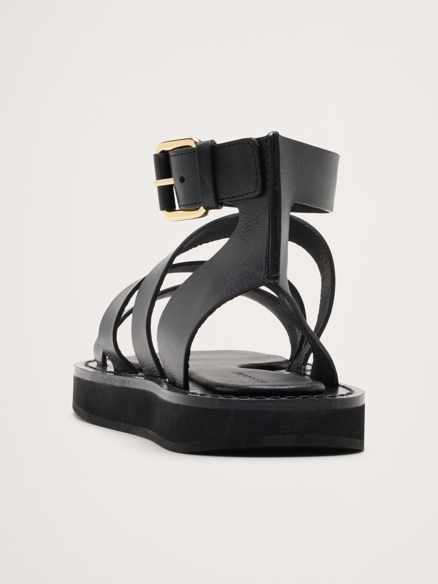 Image number 3 showing, Italian Leather Flatform Sandal