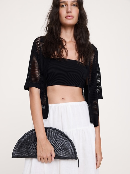 Perla Woven Leather Clutch by Bembien | Banana Republic