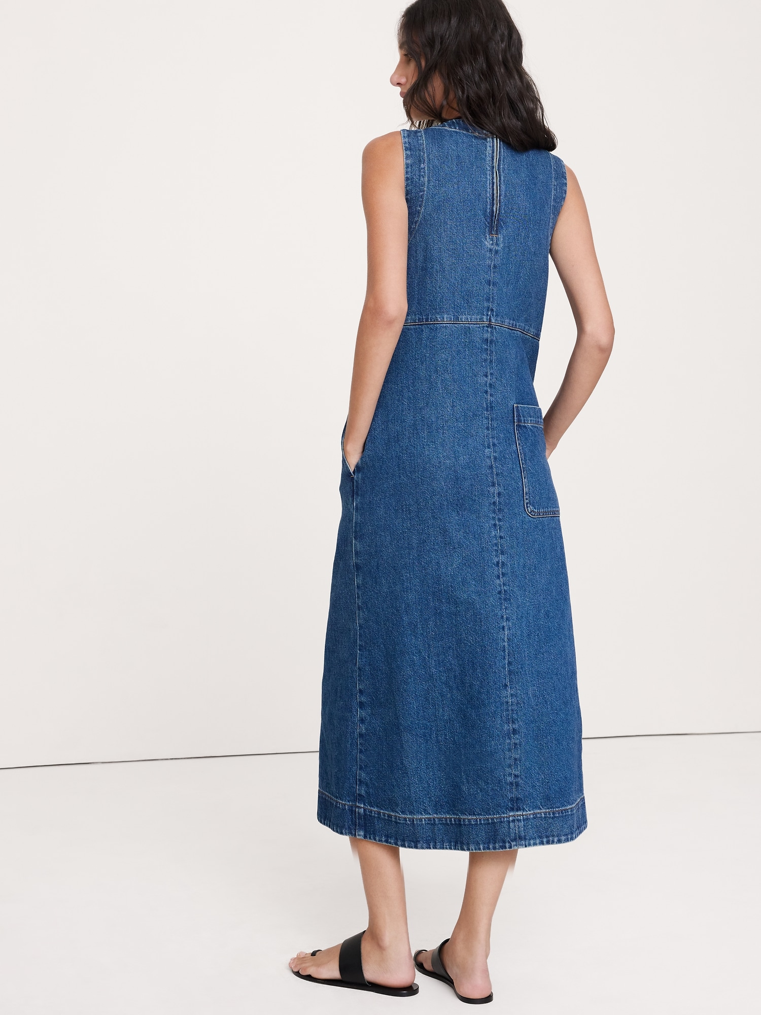 Image number 3 showing, Denim Shift Midi Dress