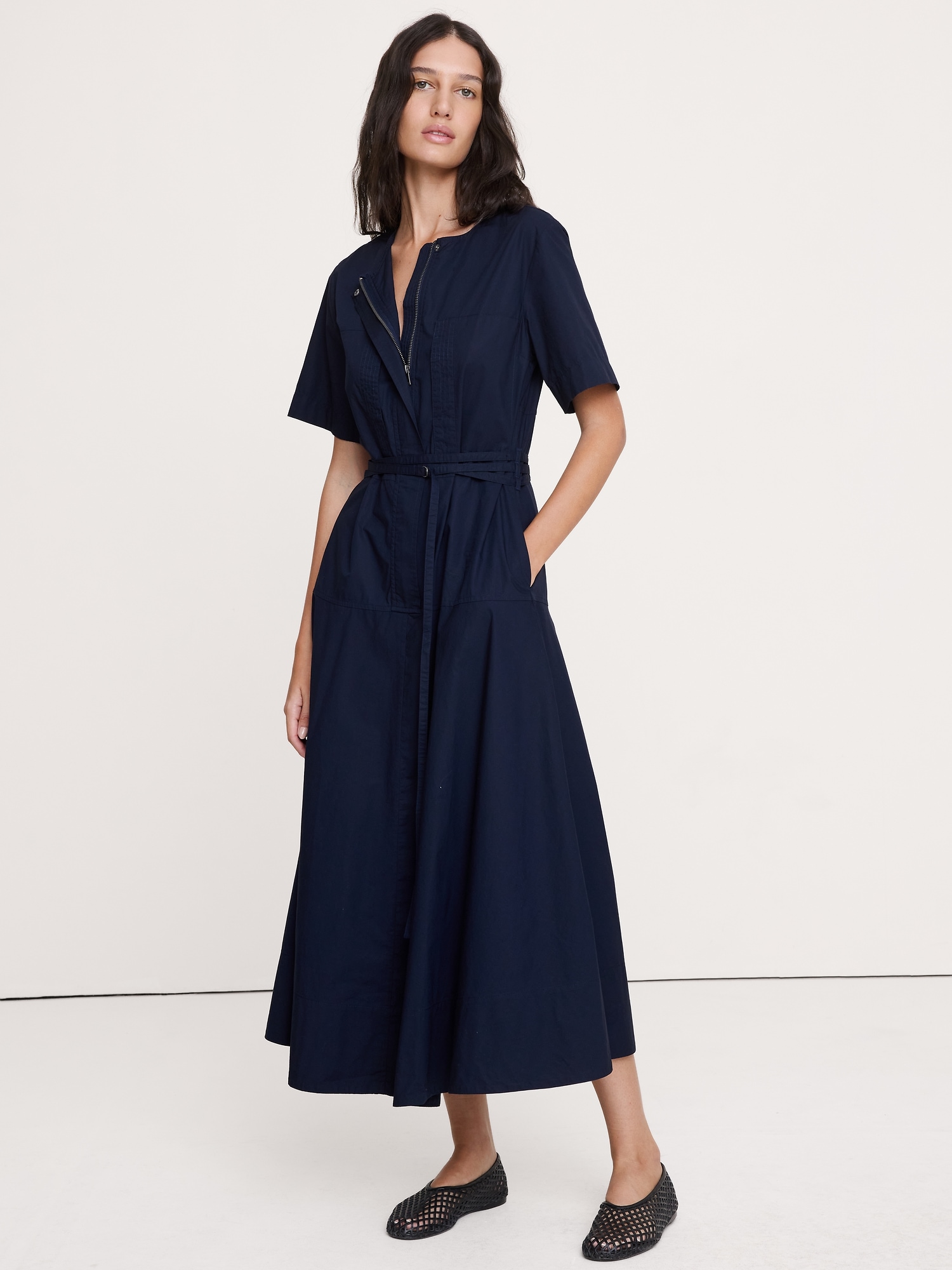 Image number 1 showing, Cotton Poplin Shirt Dress