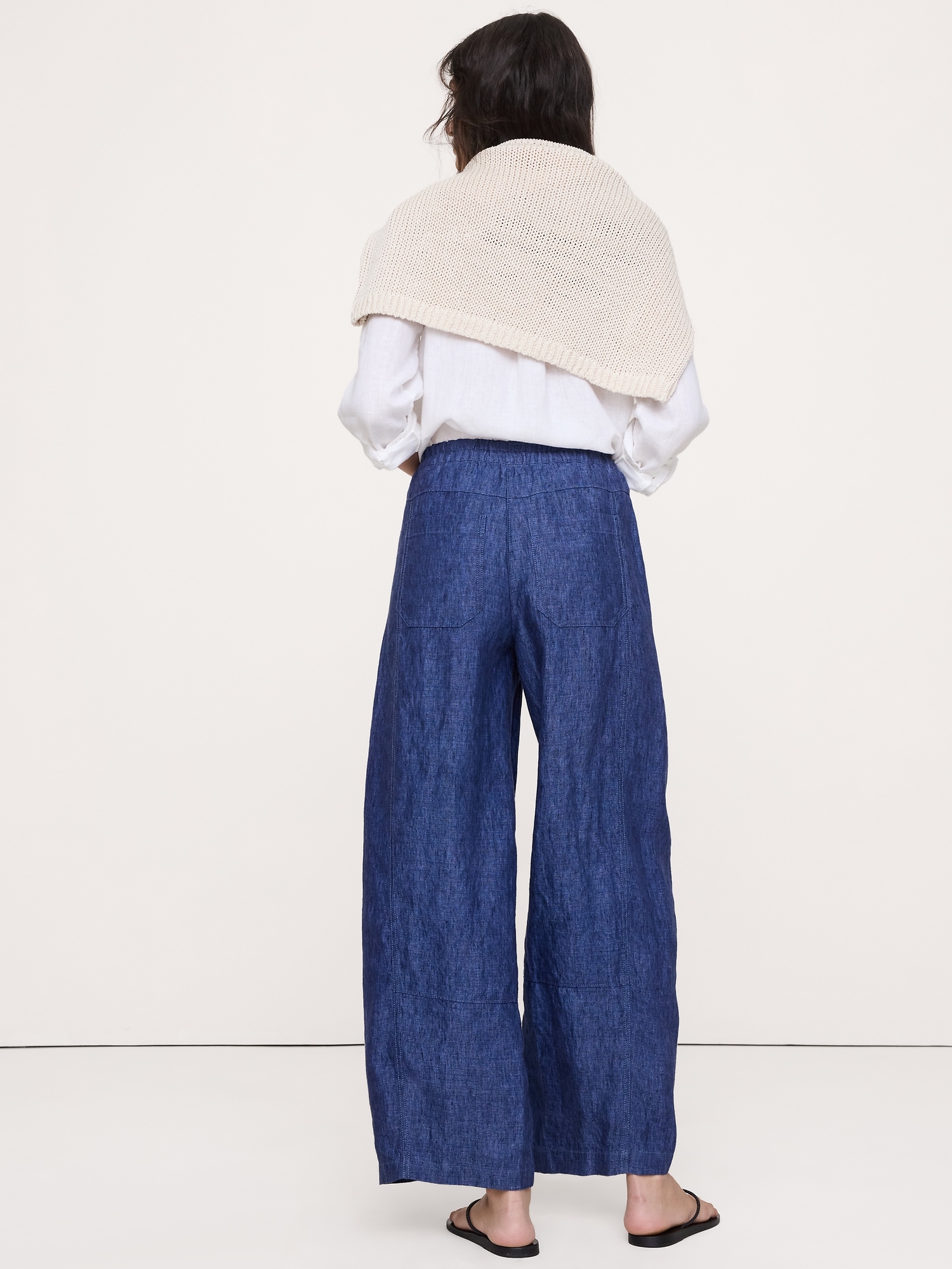 Image number 3 showing, Mid-Rise Relaxed Painter Pull-On Pant in Linen