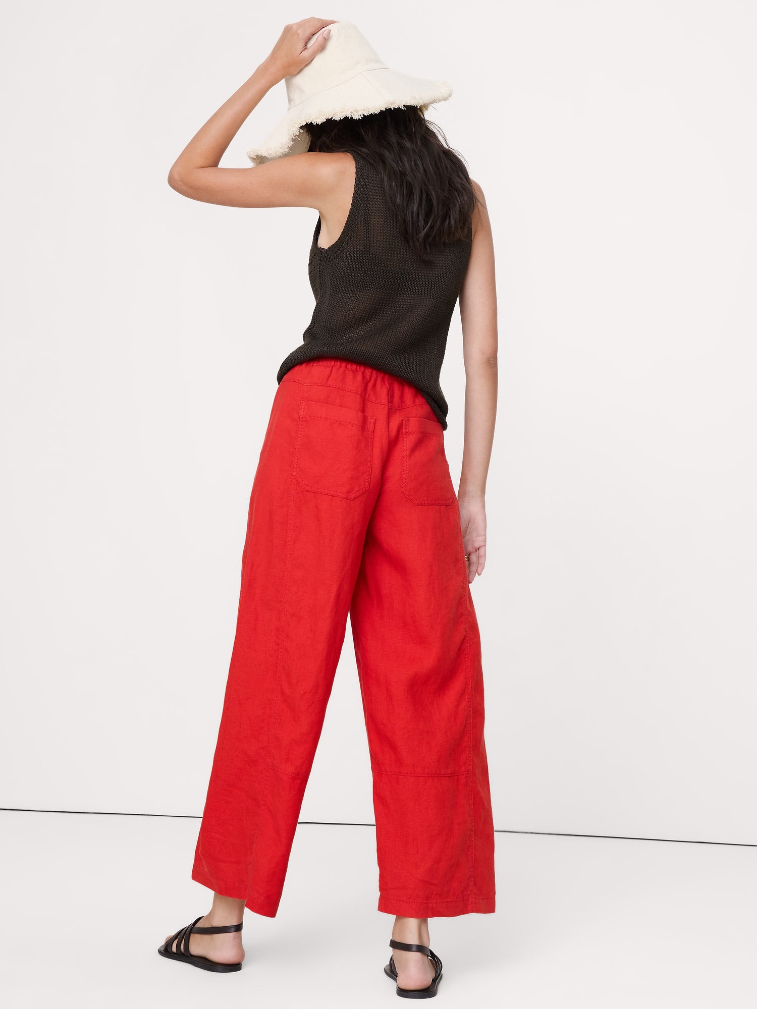 Image number 3 showing, Mid-Rise Relaxed Painter Pull-On Pant in Linen
