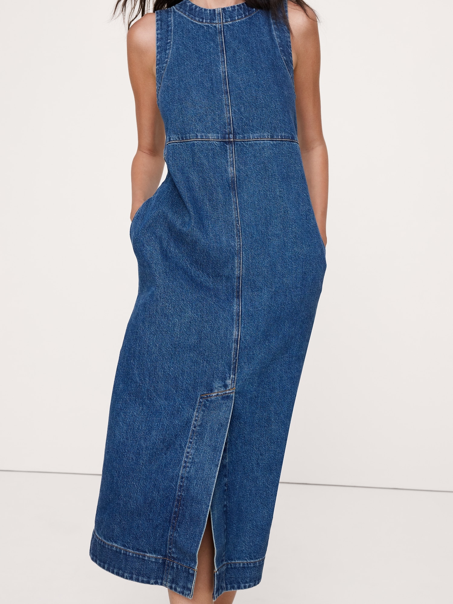 Image number 4 showing, Denim Shift Midi Dress