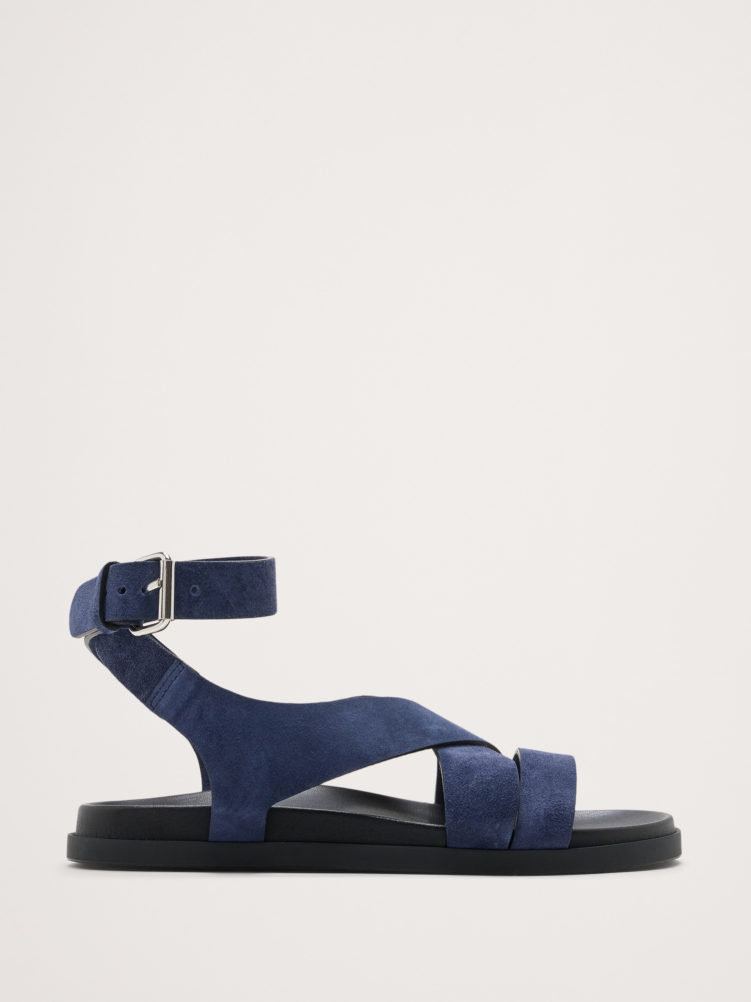 Image number 1 showing, Italian Suede Ankle-Strap Sandal