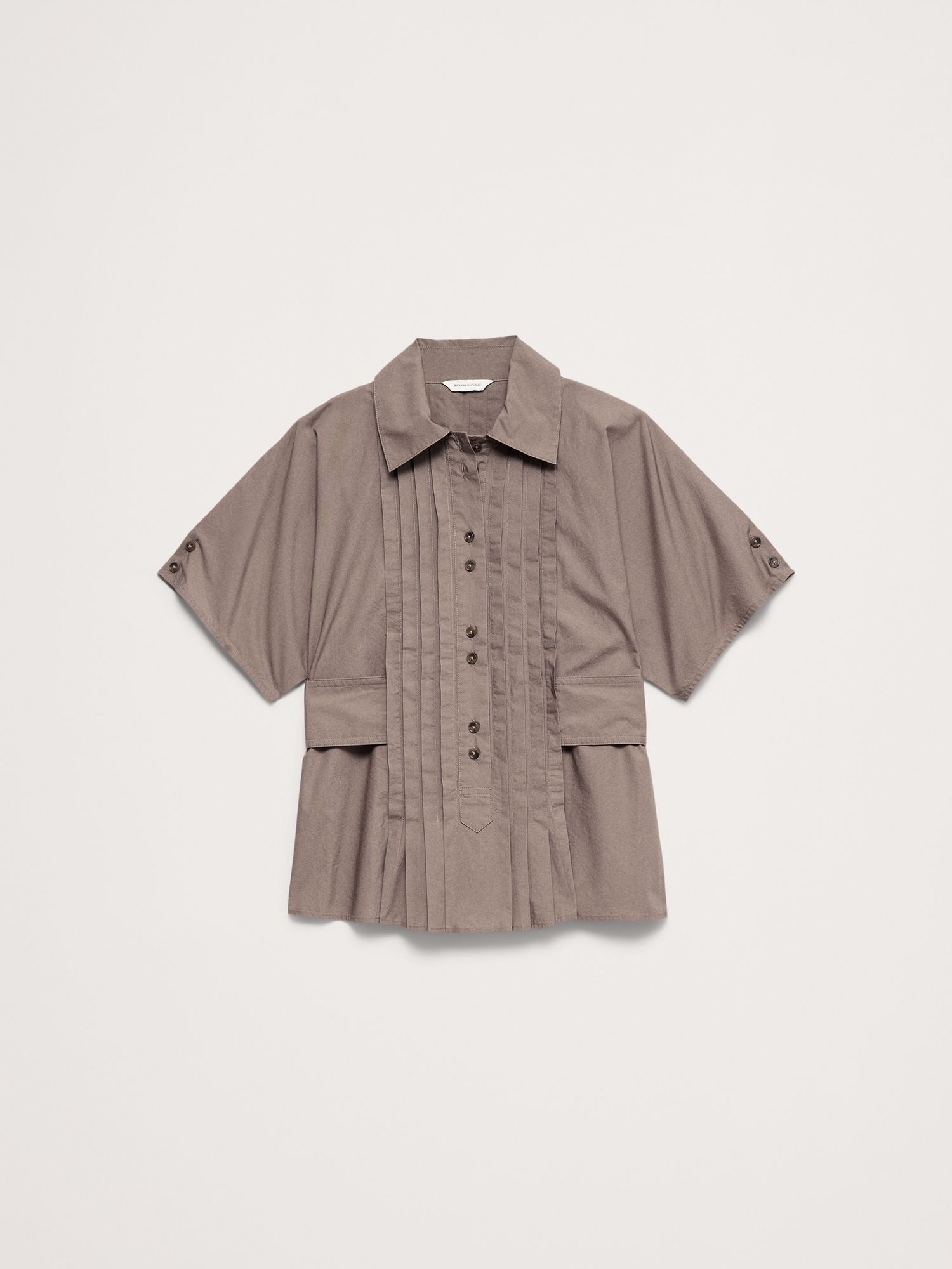 Image number 4 showing, Pleated Cotton Poplin Top