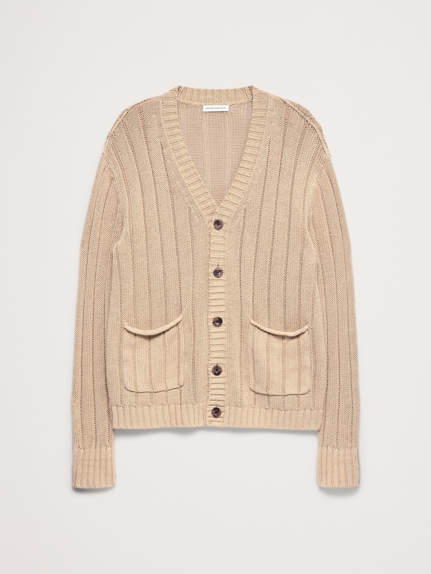 Image number 4 showing, Linen-Cotton Ribbed Cardigan