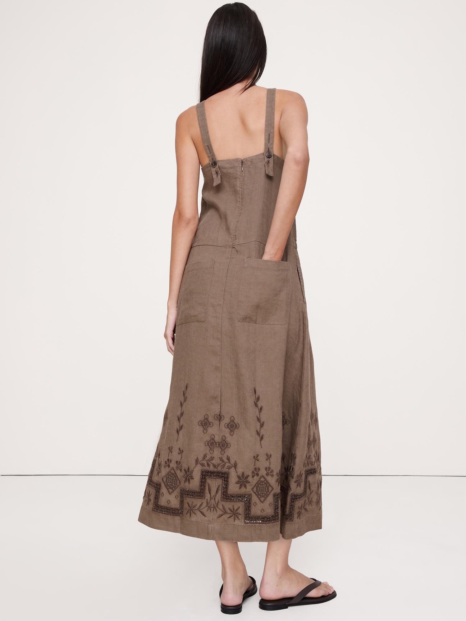Image number 3 showing, Square-Neck Apron Maxi Dress