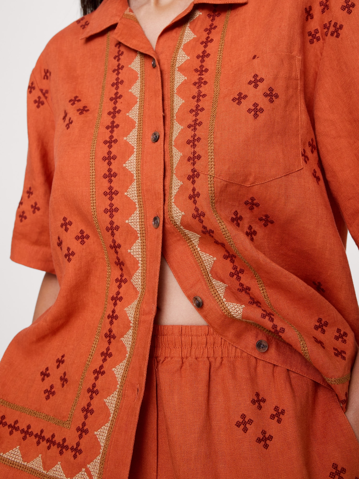 Image number 3 showing, Embroidered Linen Resort Shirt