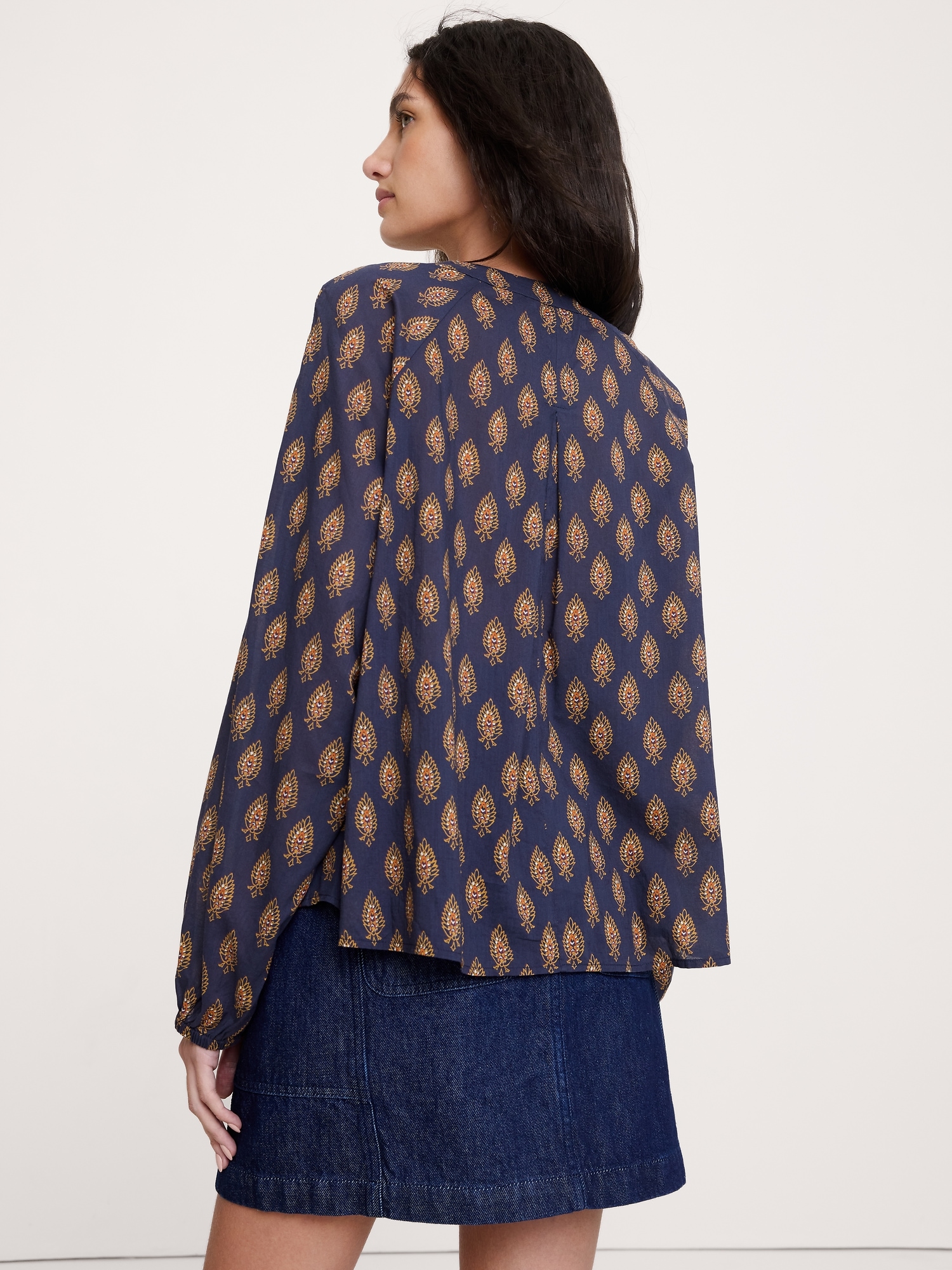 Image number 2 showing, Lightweight Cotton Split-Neck Top