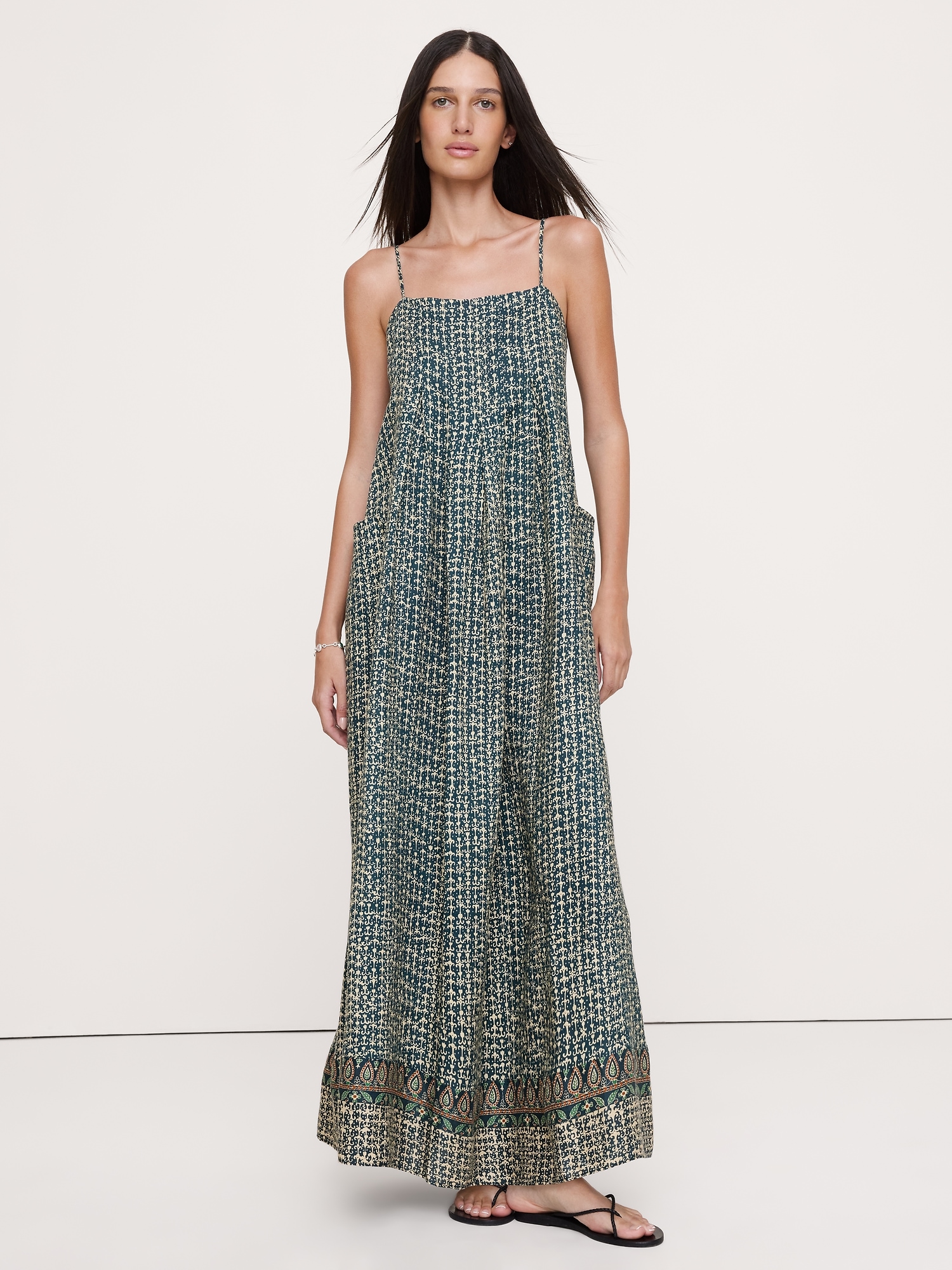 Image number 1 showing, Linen Trapeze Dress