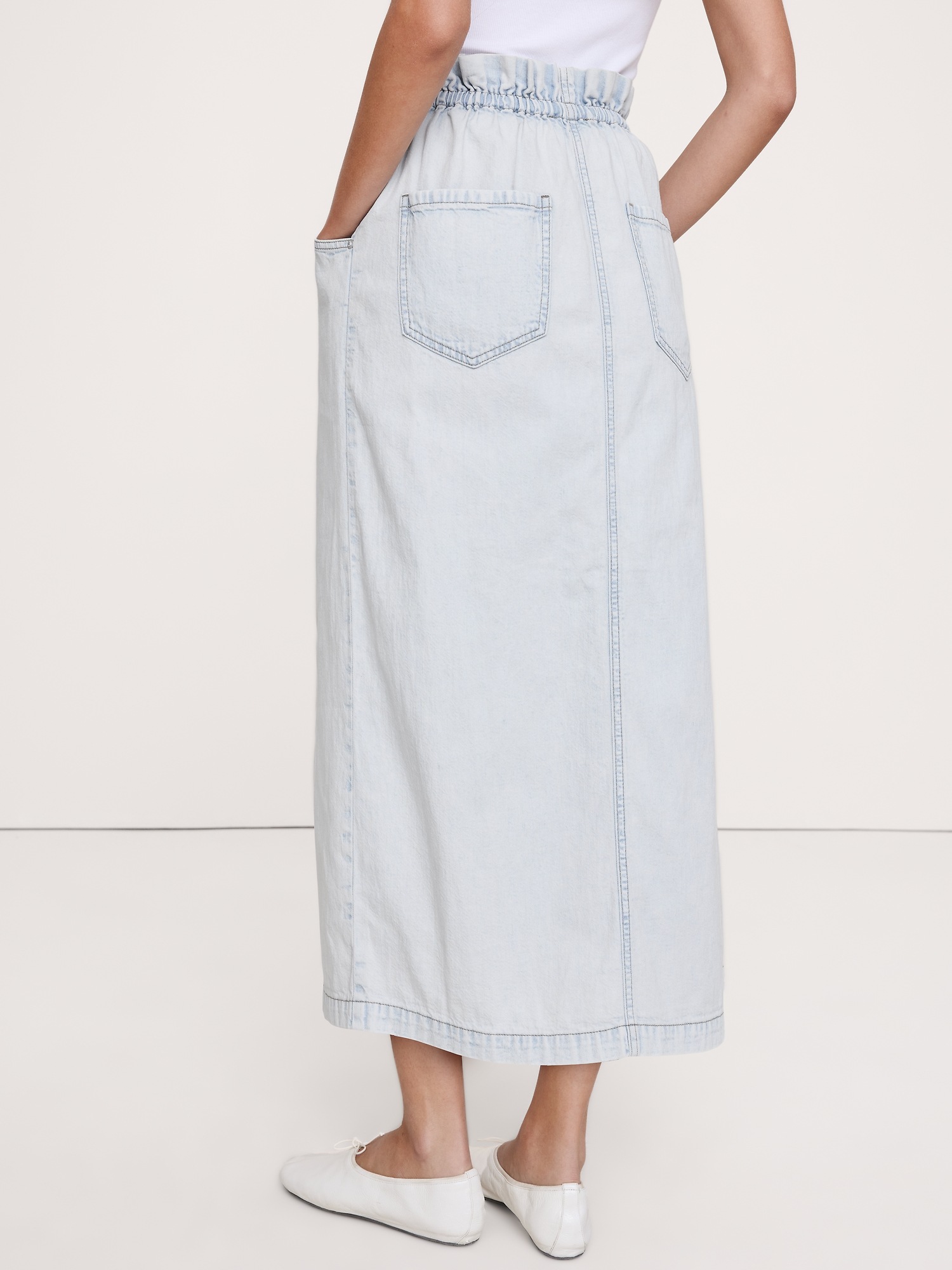 Женская юбка Banana Republic Denim Paperbag Midi, цвет: Индиго синий — фото 2