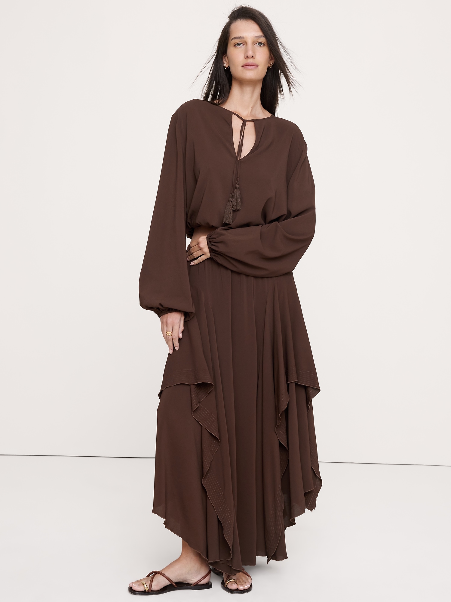 Image number 3 showing, Georgette Tie-Neck Blouse