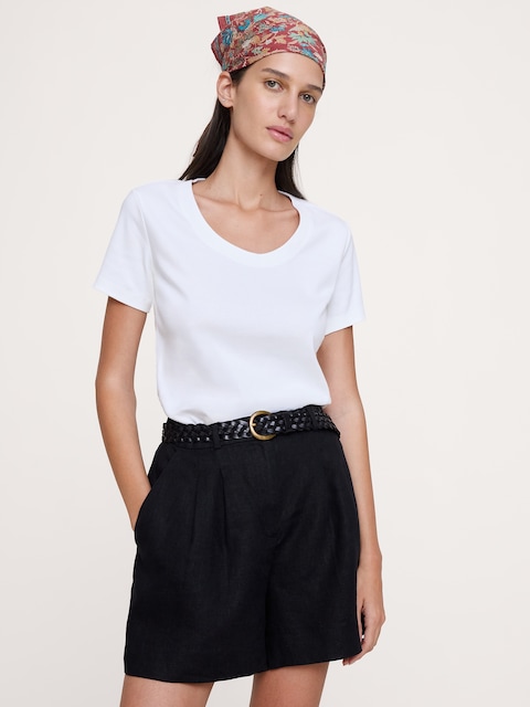 Minimalist Cotton Scoop-Neck T-Shirt