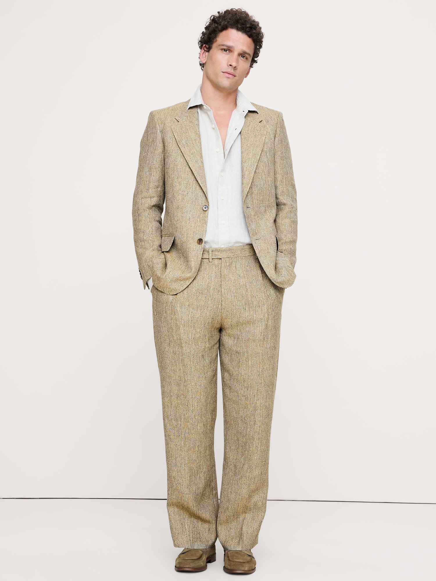 Loose Italian Linen Suit Pant