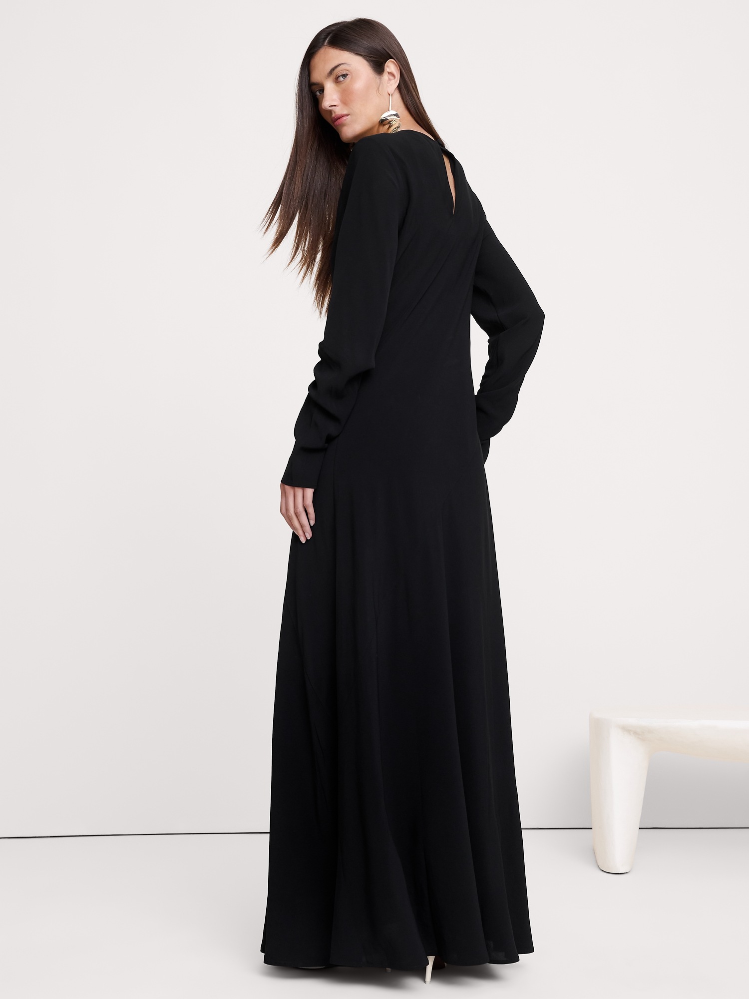 Image number 5 showing, Bias-Cut Chiffon Maxi Dress