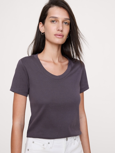Minimalist Cotton Scoop-Neck T-Shirt