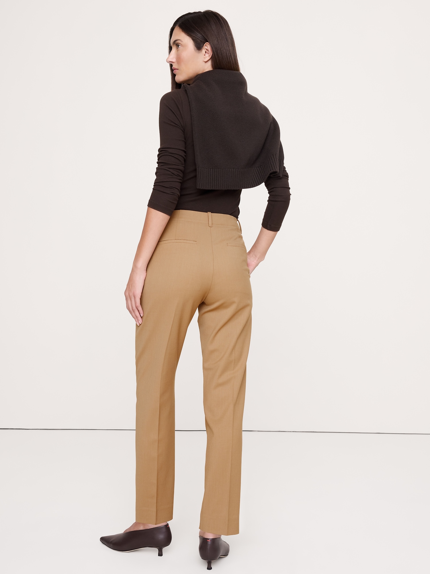 Image number 3 showing, High-Rise Slim Italian Lightweight Wool Ankle Pant