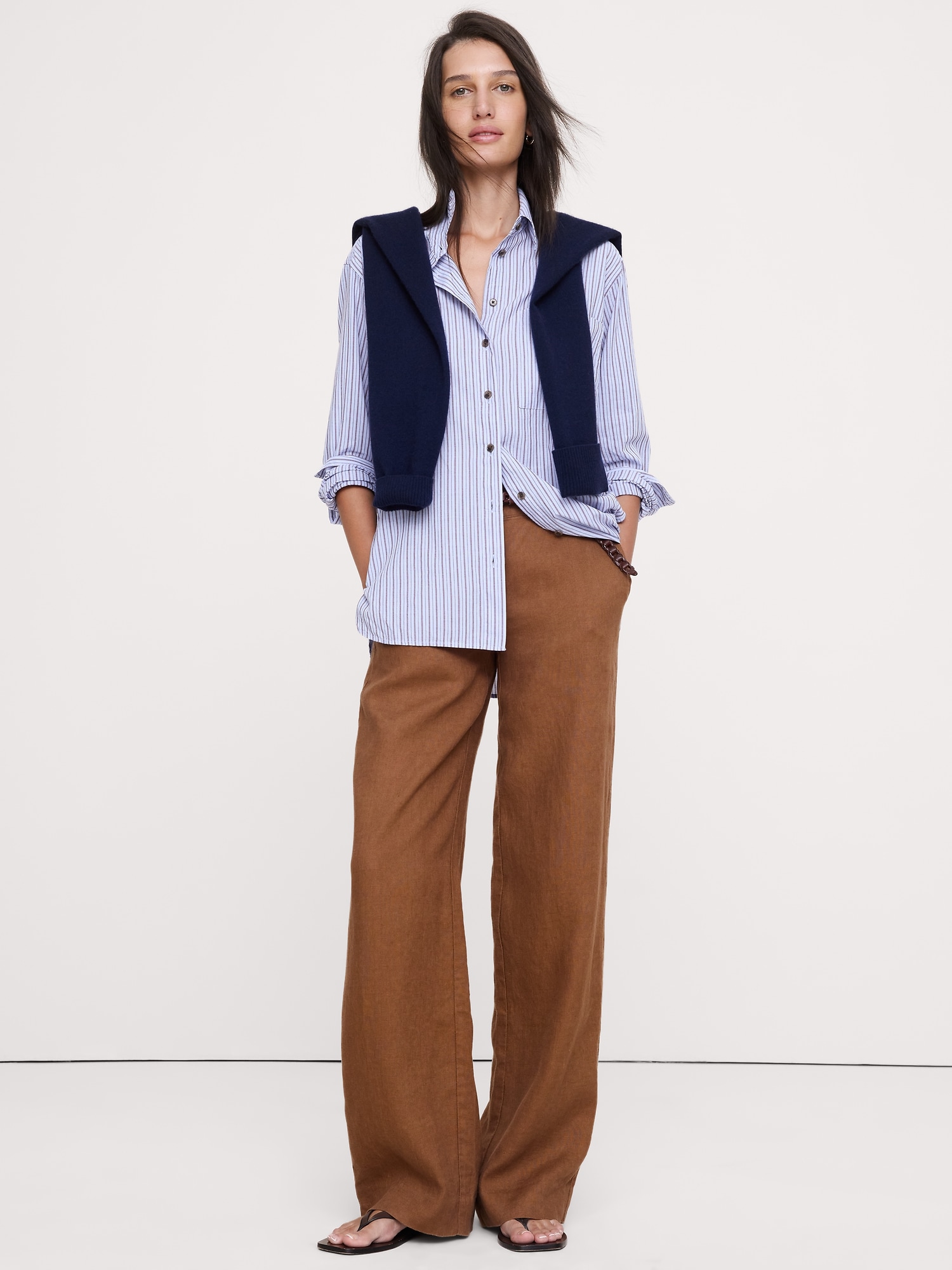 Image number 1 showing, The Oversized Shirt in Cotton Poplin