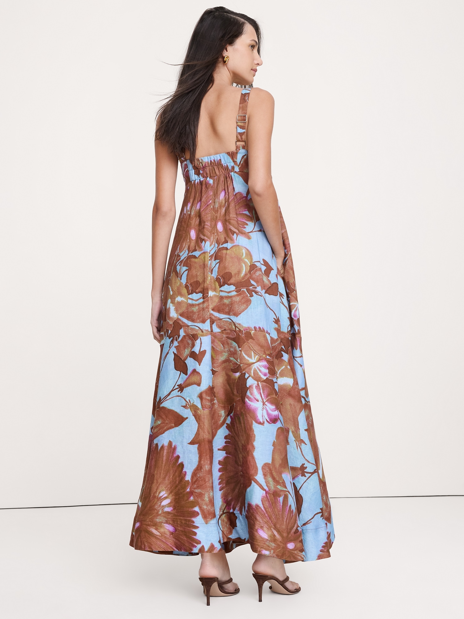 Image number 3 showing, Linen Empire-Waist Maxi Dress