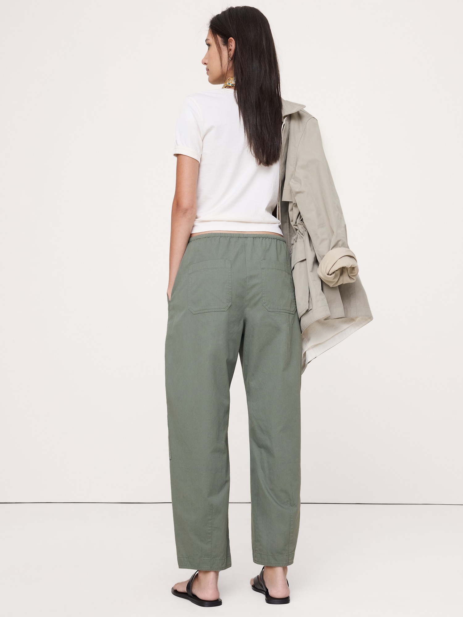 Image number 3 showing, Cotton Poplin Barrel Pull-On Pant