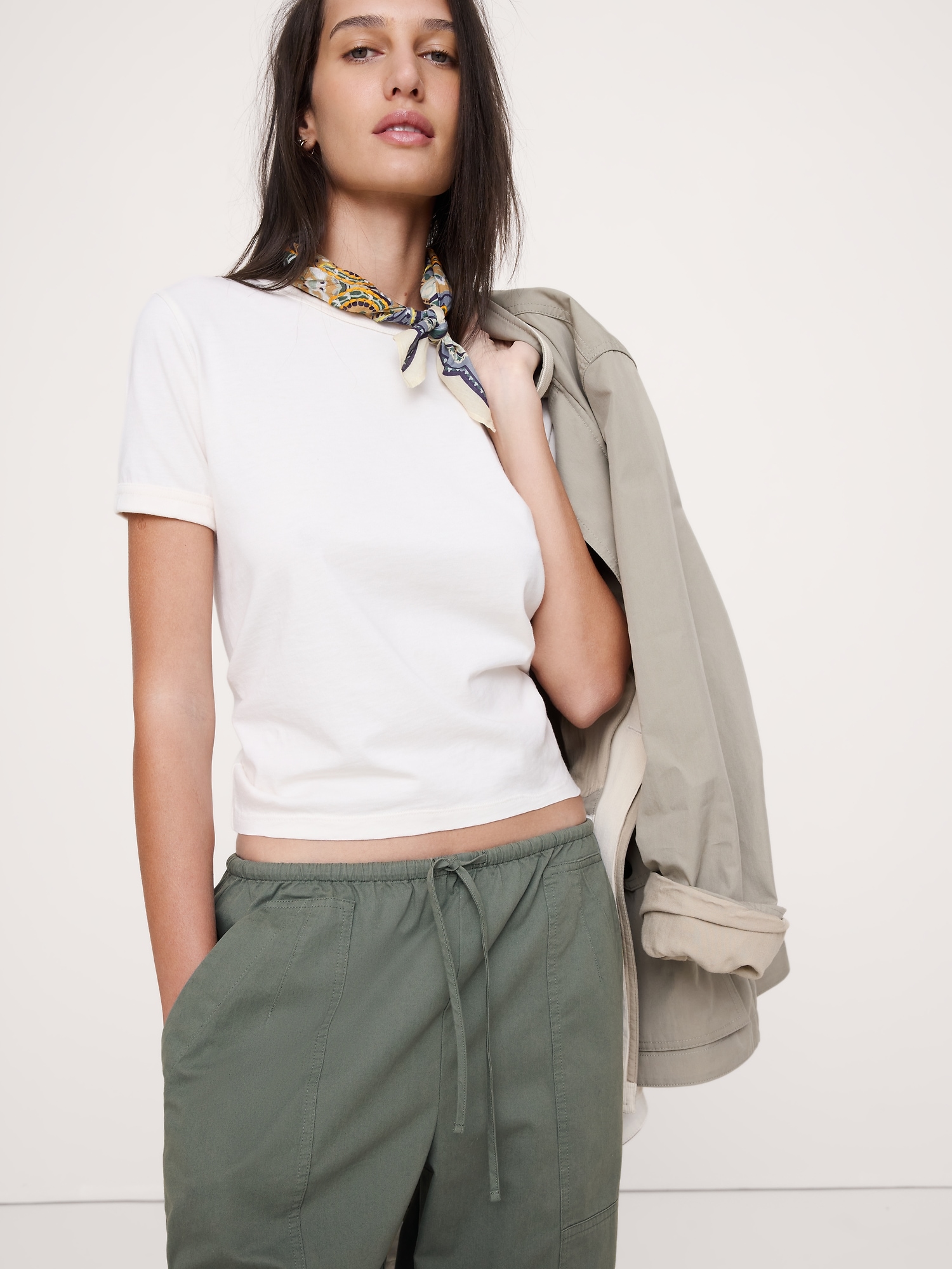 Image number 4 showing, Cotton Poplin Barrel Pull-On Pant