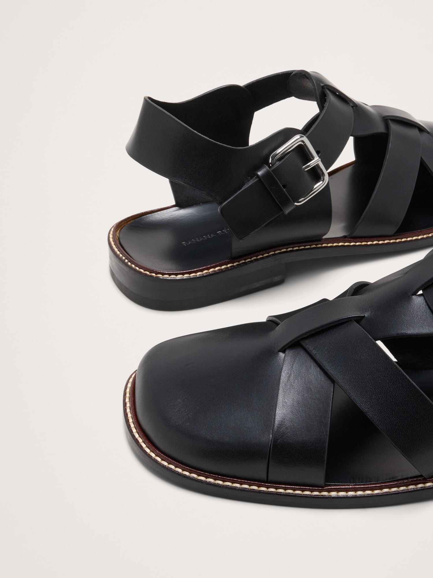 Image number 5 showing, Leather Closed-Toe Fisherman Sandal