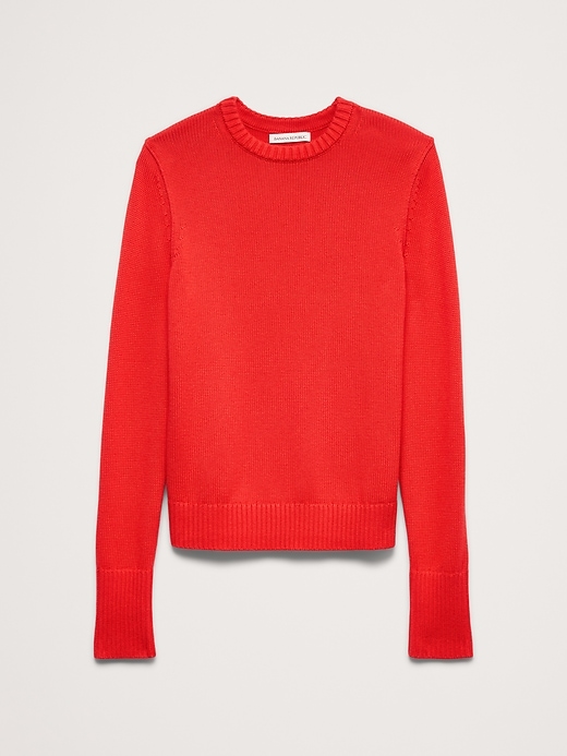 Larkspur Cotton-Silk Crew-Neck Sweater | Banana Republic