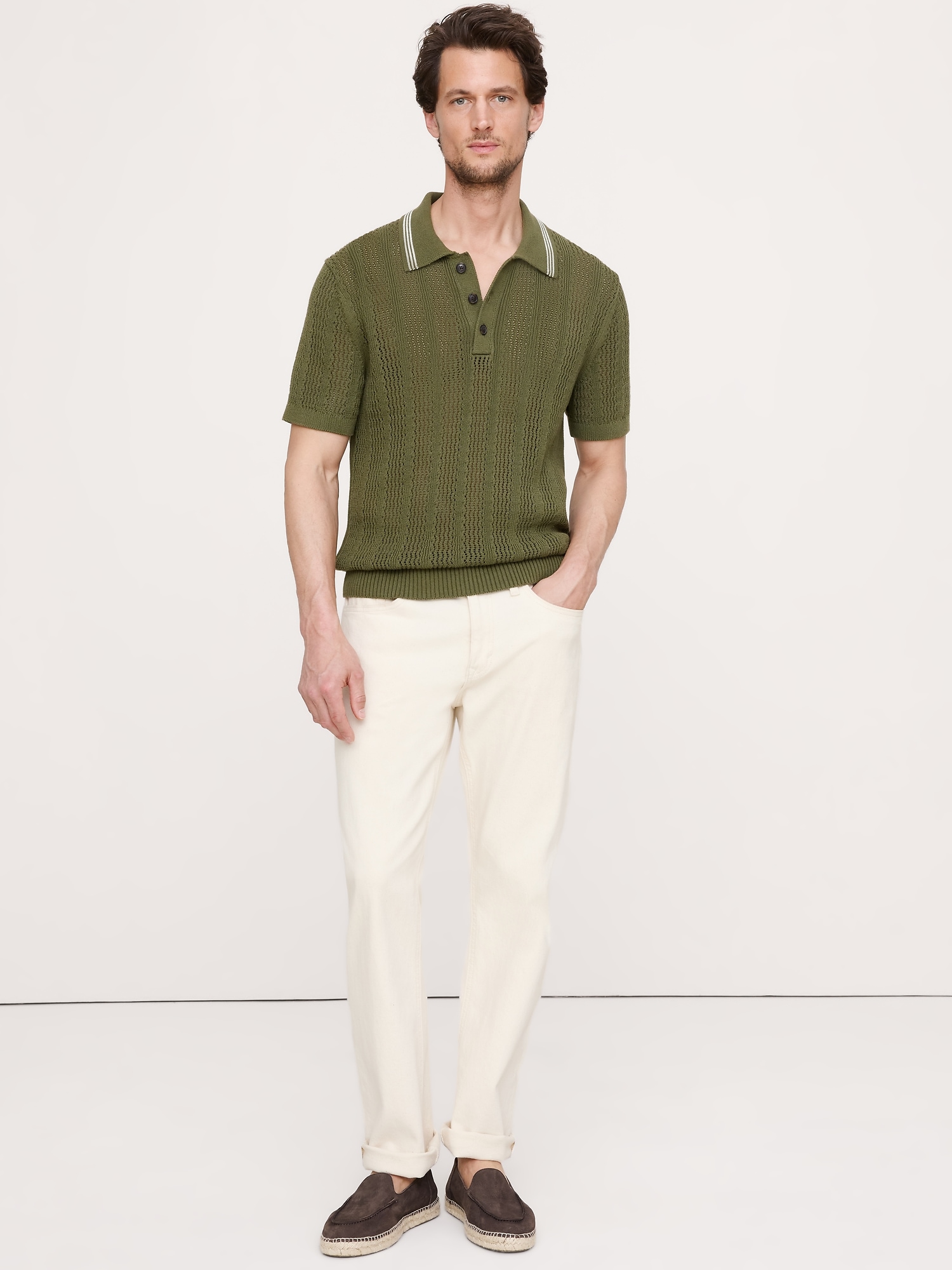 Cotton Zig-Zag Sweater Polo from Banana Republic - $100