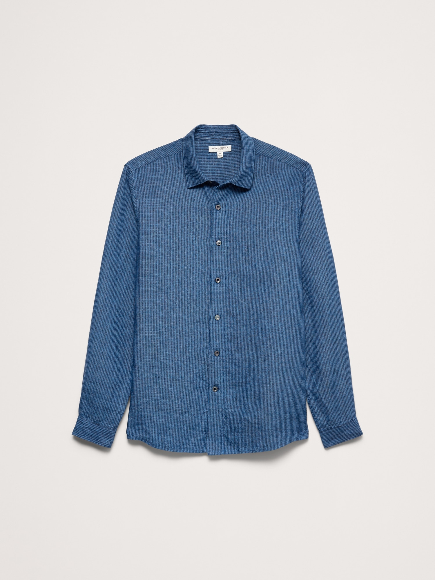 Image number 5 showing, Standard-Fit Textured Linen-Cotton Shirt