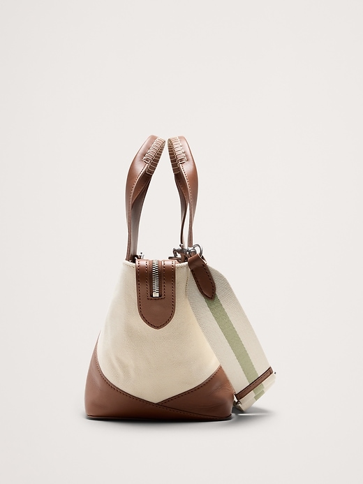 Leather & Suede Mini Zip Tote | Banana Republic