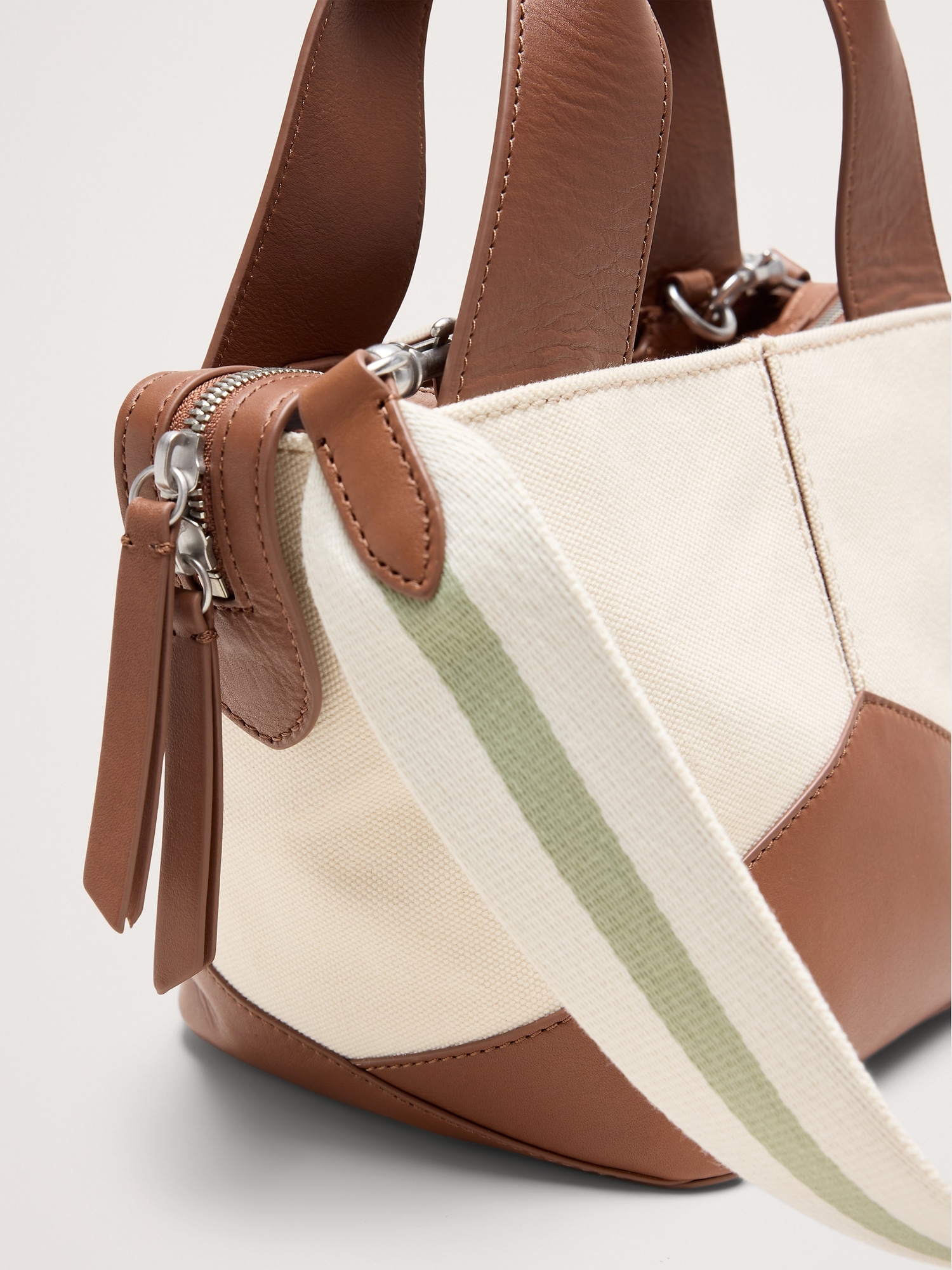 Image number 6 showing, Leather & Suede Mini Zip Tote