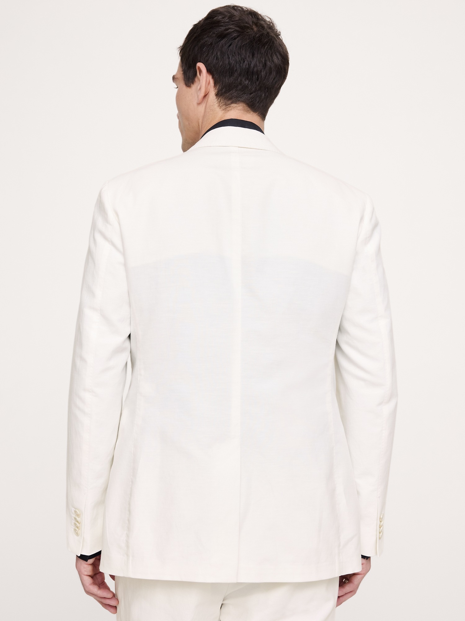 Мужской пиджак Banana Republic Tailored Slim-Fit Italian Cotton-Linen Suit, цвет: Слоновая кость — фото 2