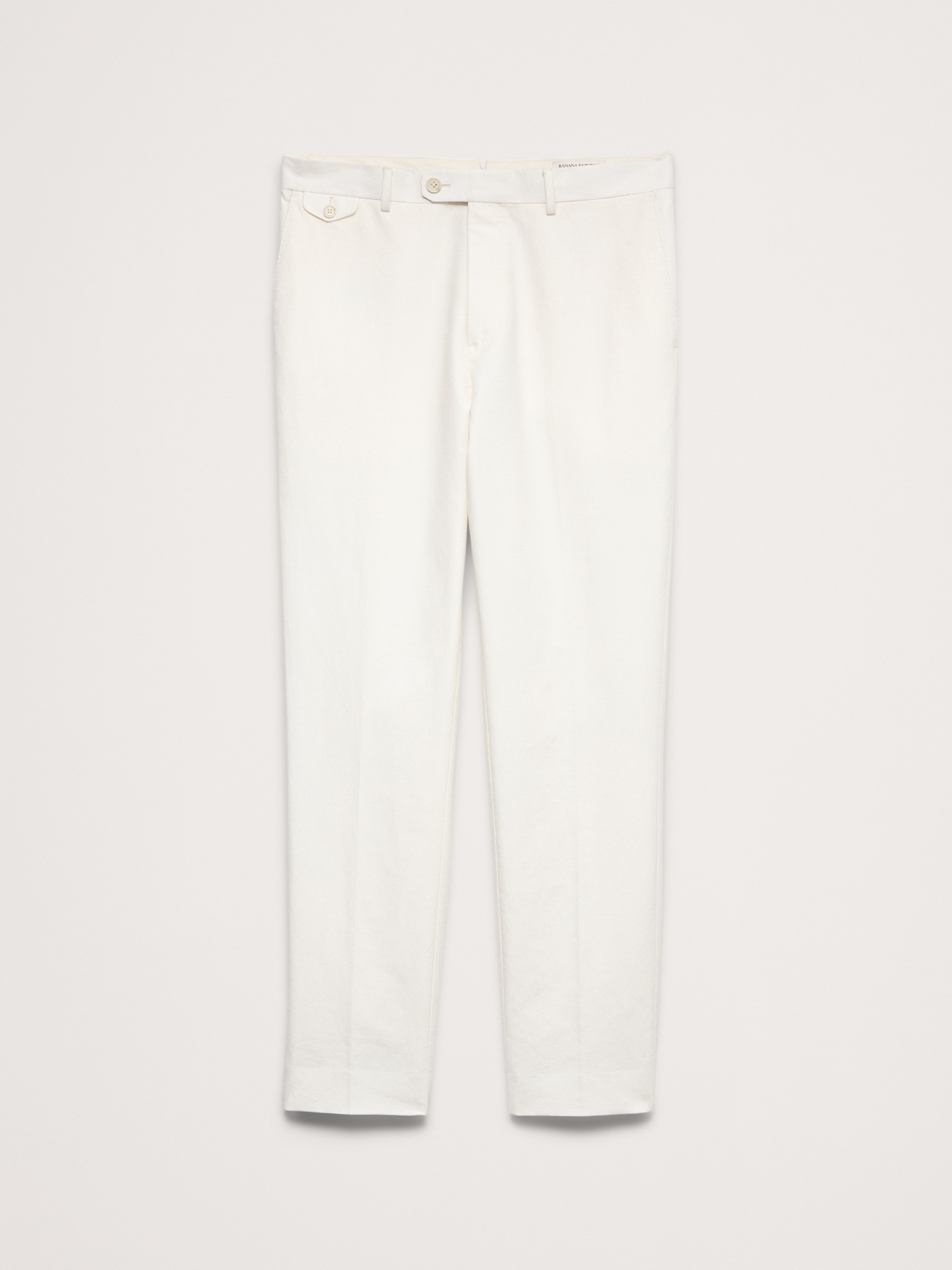 Мужские брюки Banana Republic Tailored Slim-Fit Italian Cotton-Linen Suit Pant, цвет: Слоновая кость — фото 4
