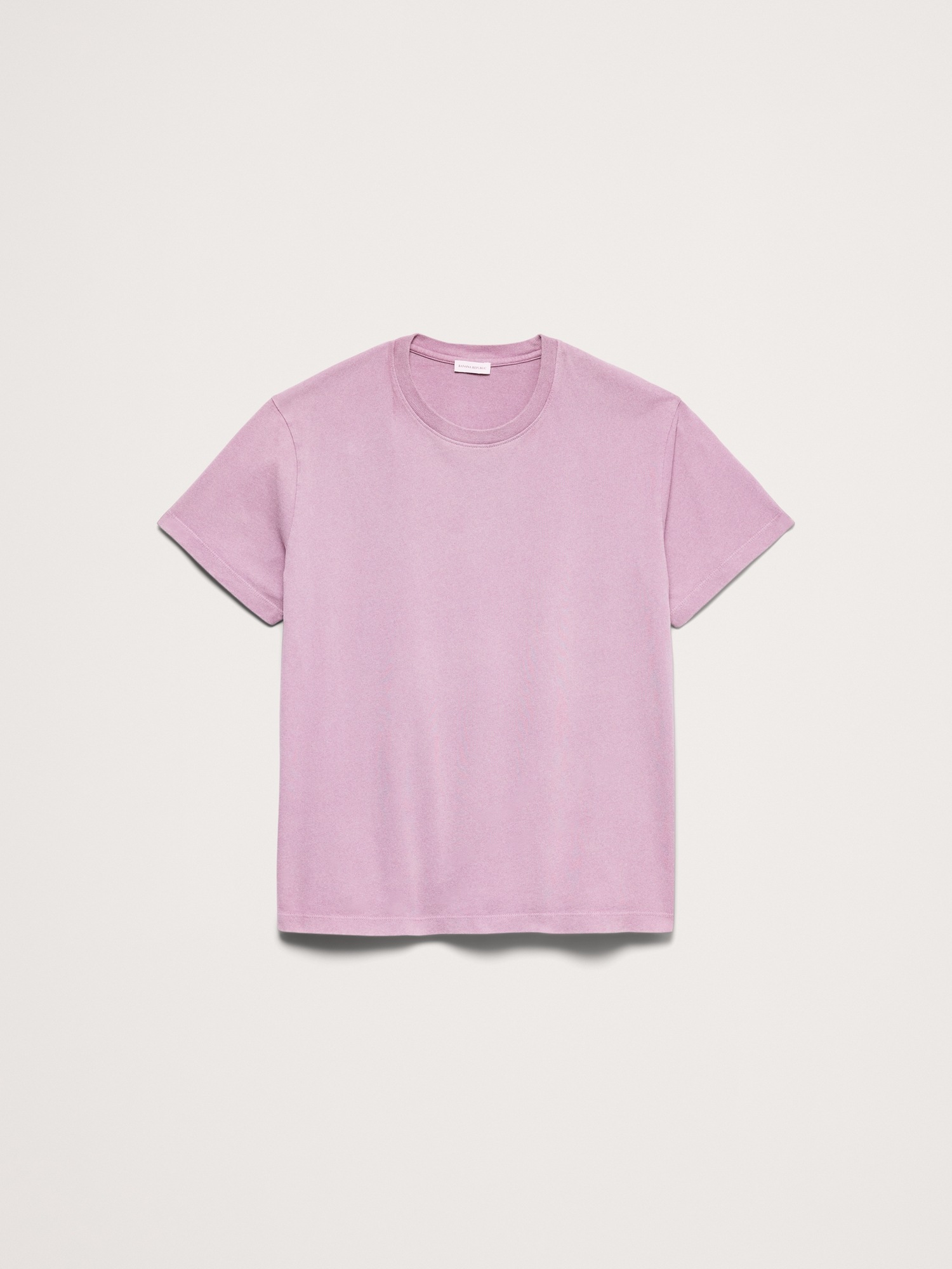 Мужская футболка Banana Republic Heavyweight Cotton Crew-Neck, цвет: Сумеречный фиолетовый — фото 4