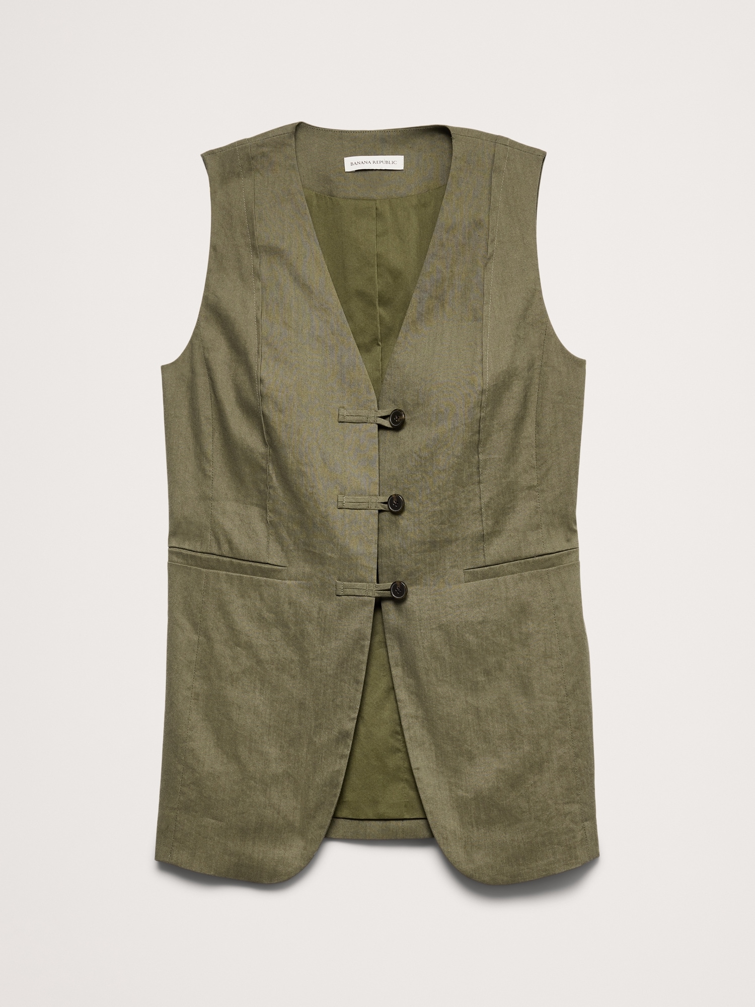 Image number 5 showing, Stretch Linen-Viscose Long Vest