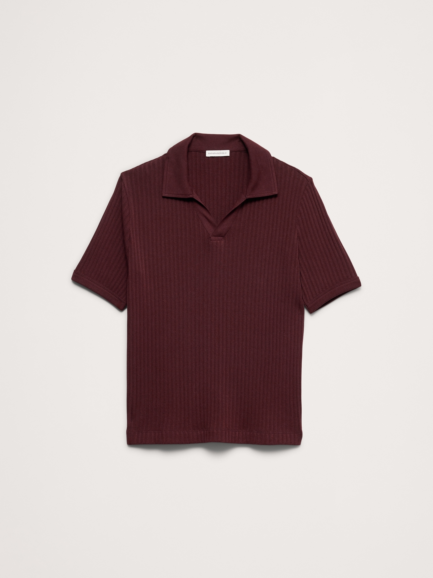 Image number 4 showing, Ribbed Stretch-Cotton Johnny-Collar Polo