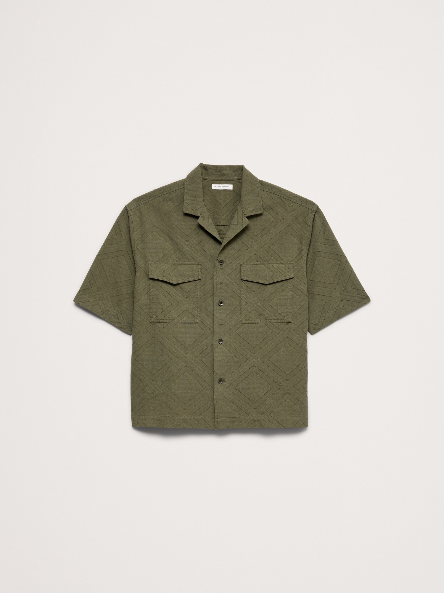 Image number 4 showing, Relaxed-Fit Cotton Jacquard Resort Shirt